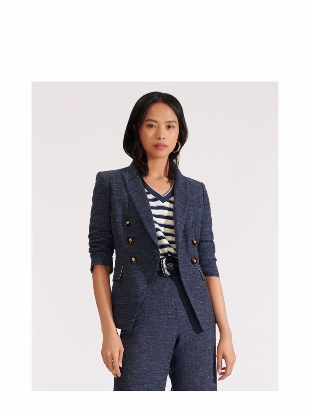 Veronica Beard Empire Dickey Blazer Jacket Blue 2